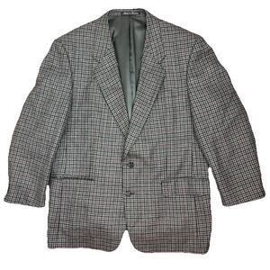 Pierre Balmain Men’s Houndstooth Plaid Blazer 100% Wool Blazer Size 44 Regular